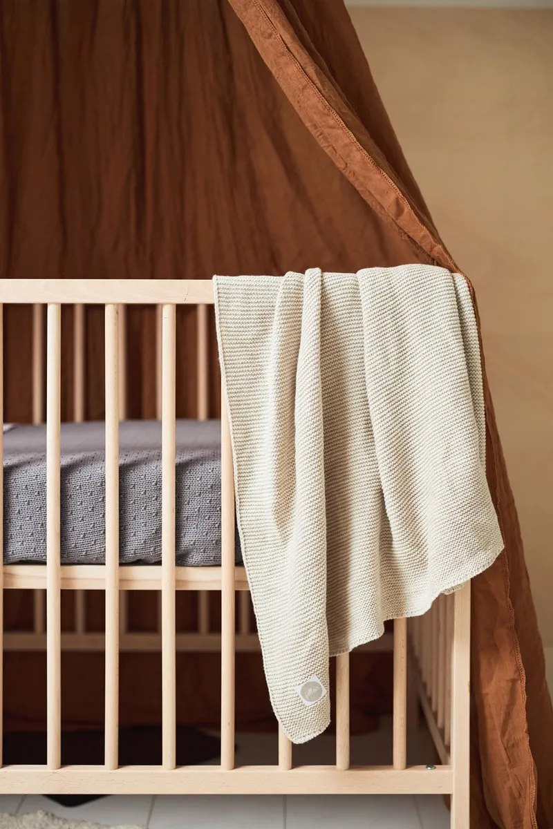 Jollein Baby Deken Ledikant 100x150cm - Basic Knit - Nougat