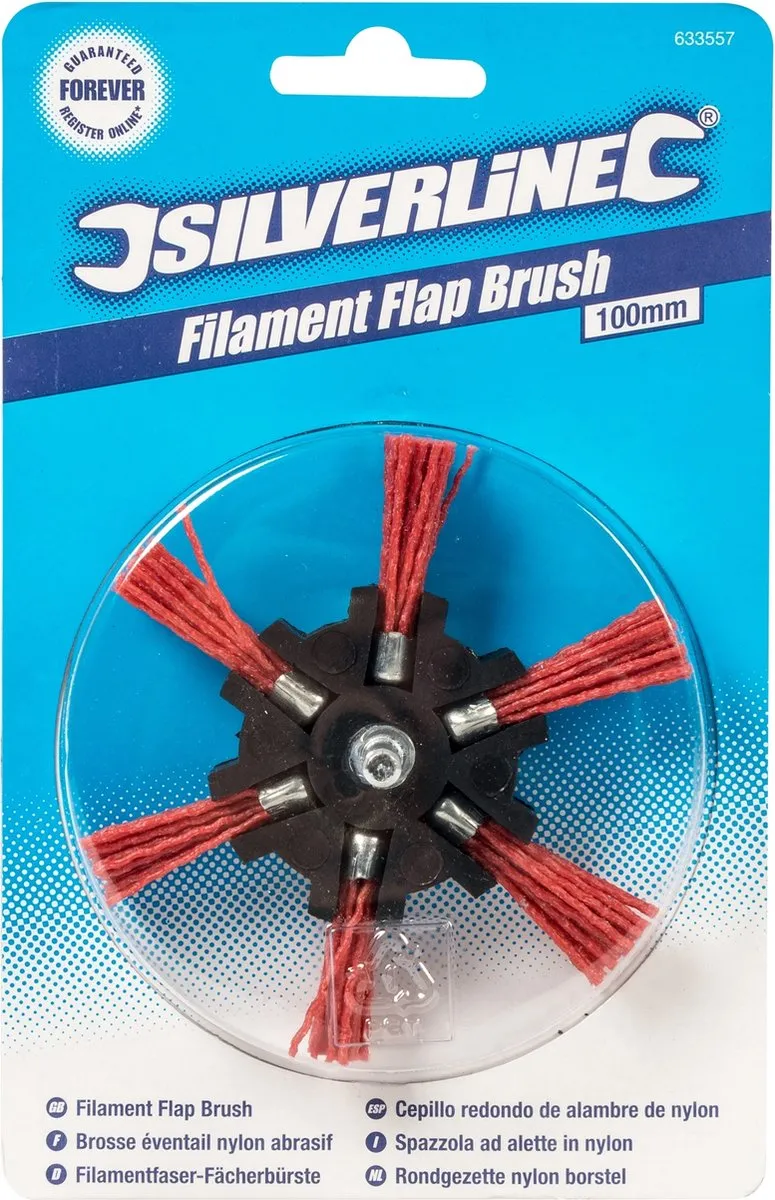 Silverline Nylon Schuurborstel Ø100mm - 6mm Schacht - Grof