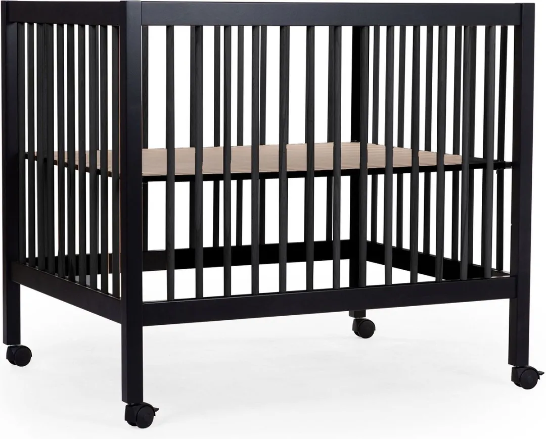 Childhome Park 97 Box met wieltjes - Hout - 0 tot 36m - Zwart - 98 x 78 x 82 cm