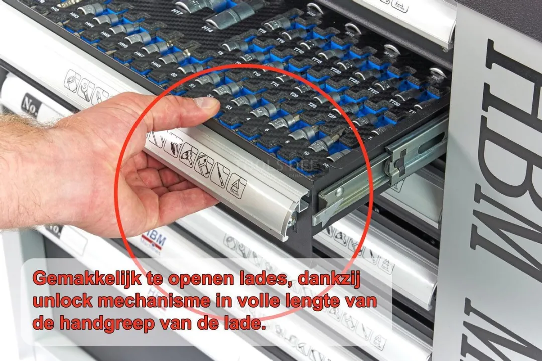 HBM 262 Gevulde Gereedschapswagen - 7 Lades - Foam Inlays