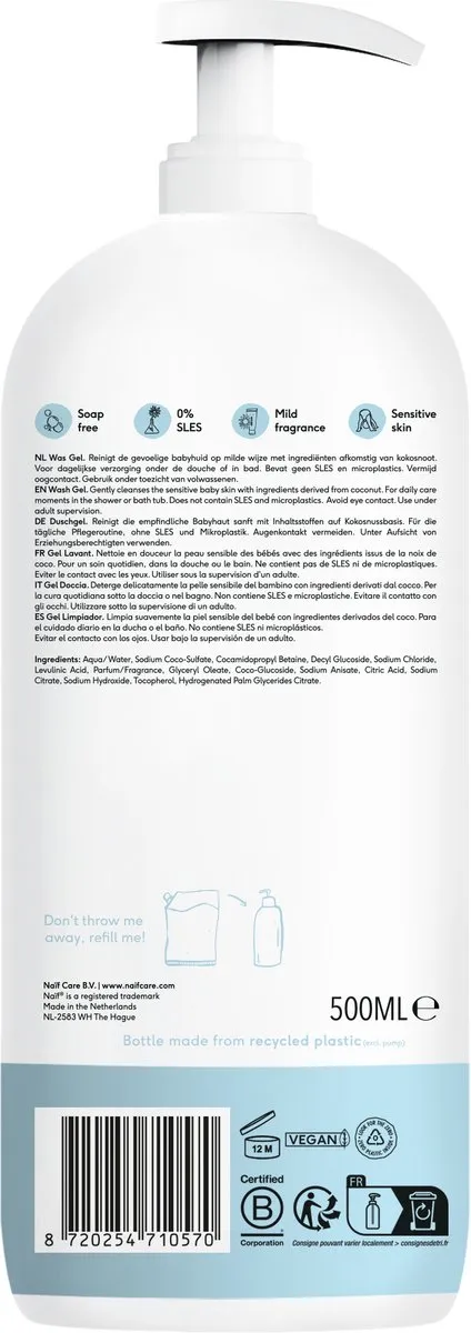 Naïf Reinigende Wasgel Pompfles 500ml