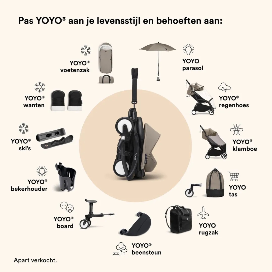 Stokke YOYO3 Kinderwagen - Taupe - Inclusief frame