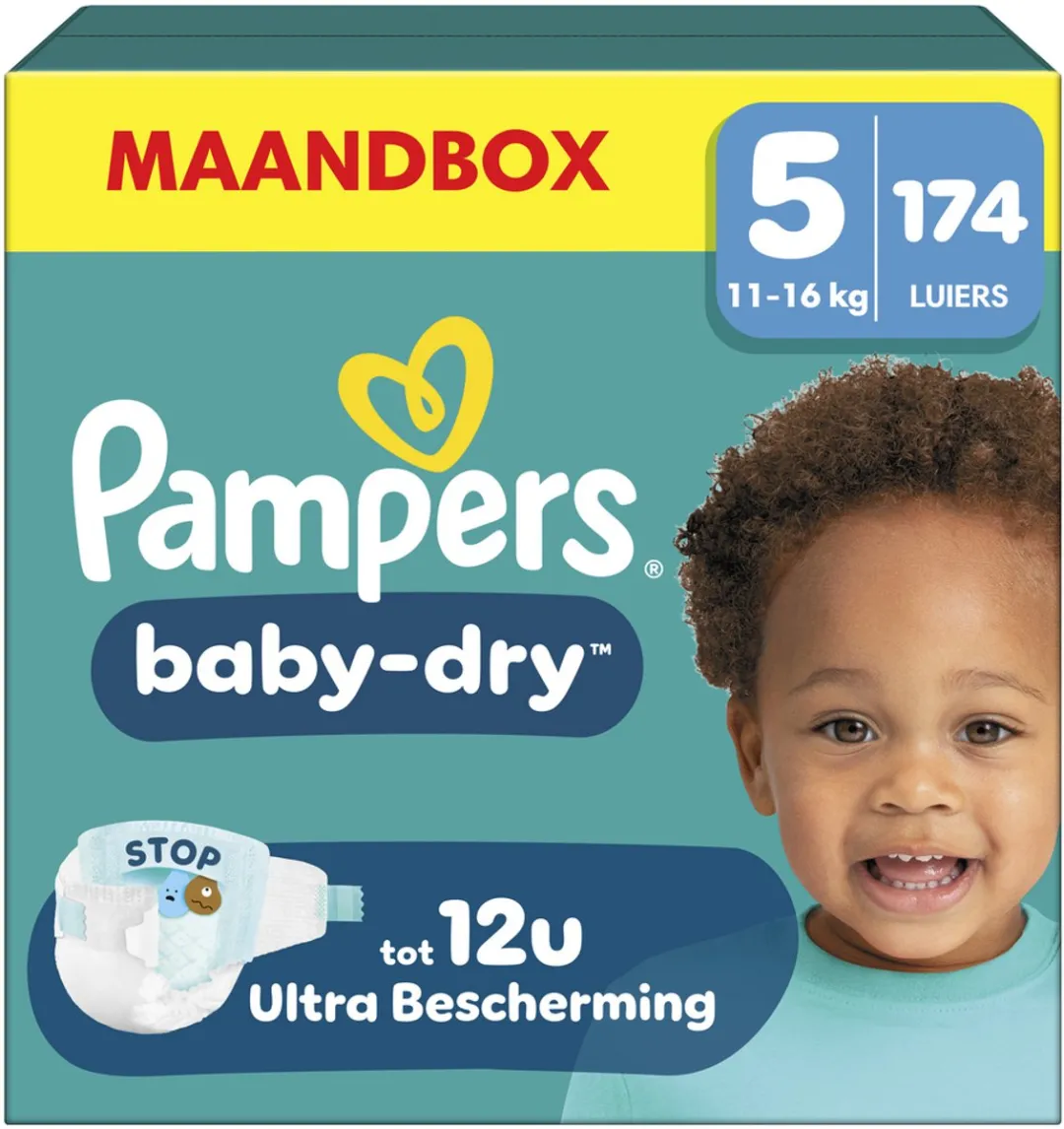 Pampers Baby-Dry Maat 5 Luiers - 174 Stuks