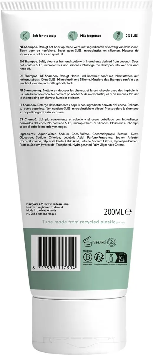 Naïf Shampoo Gevoelige Hoofdhuid 200ml