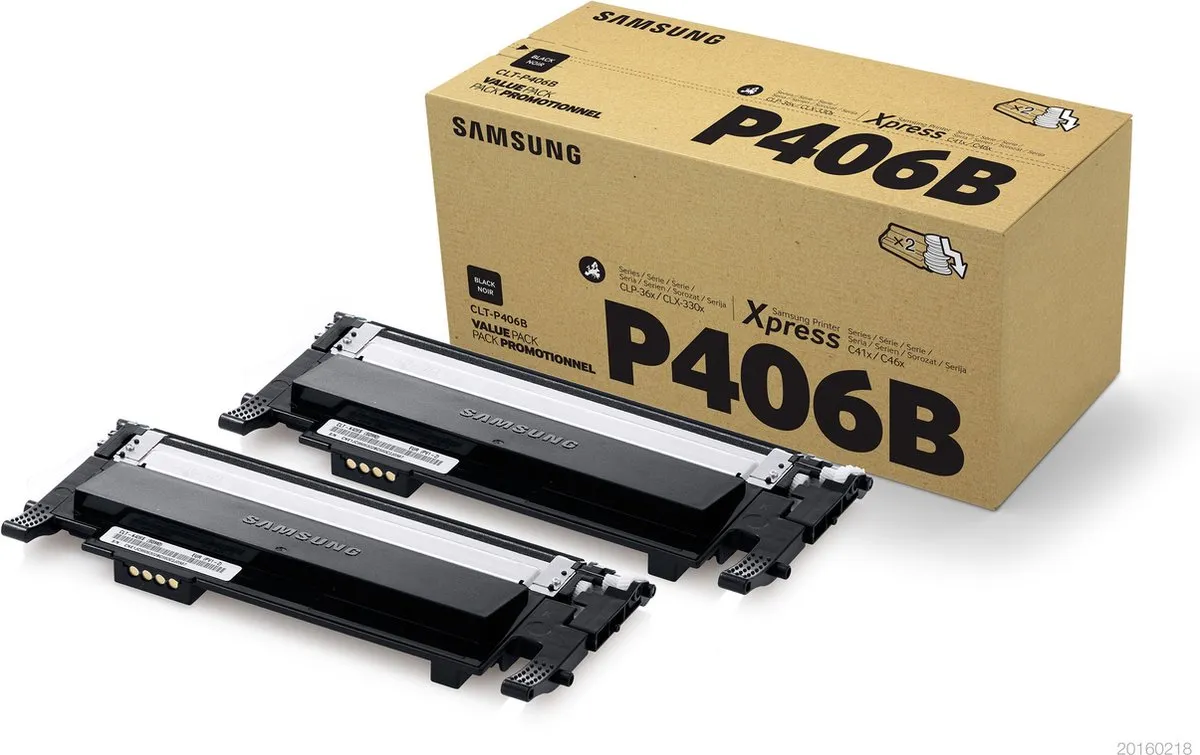 Samsung CLT-P406B Toner - 2 Stuks Zwart