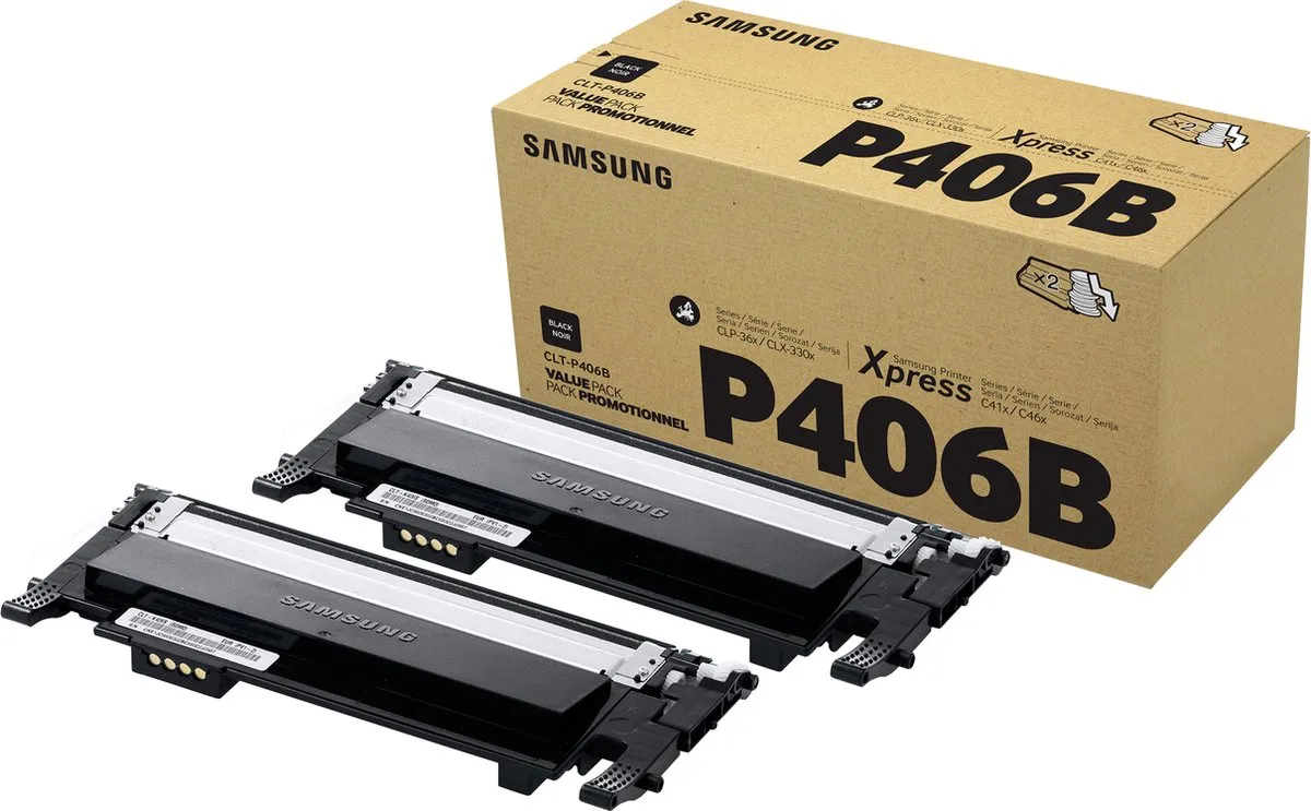 Samsung CLT-P406B Toner - 2 Stuks Zwart