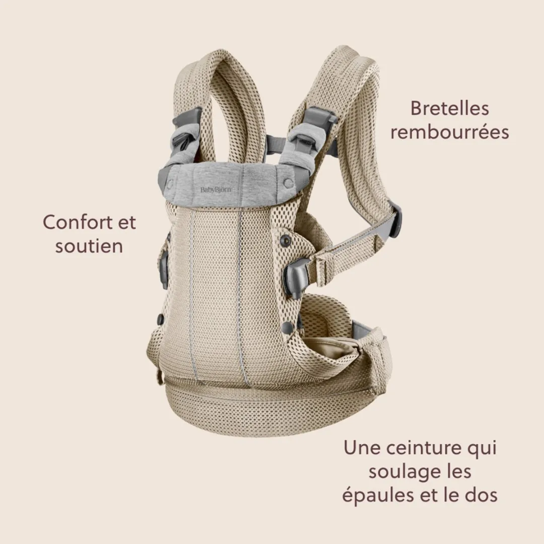 BabyBjörn Draagzak Harmony 3D-mesh - Grijsbeige