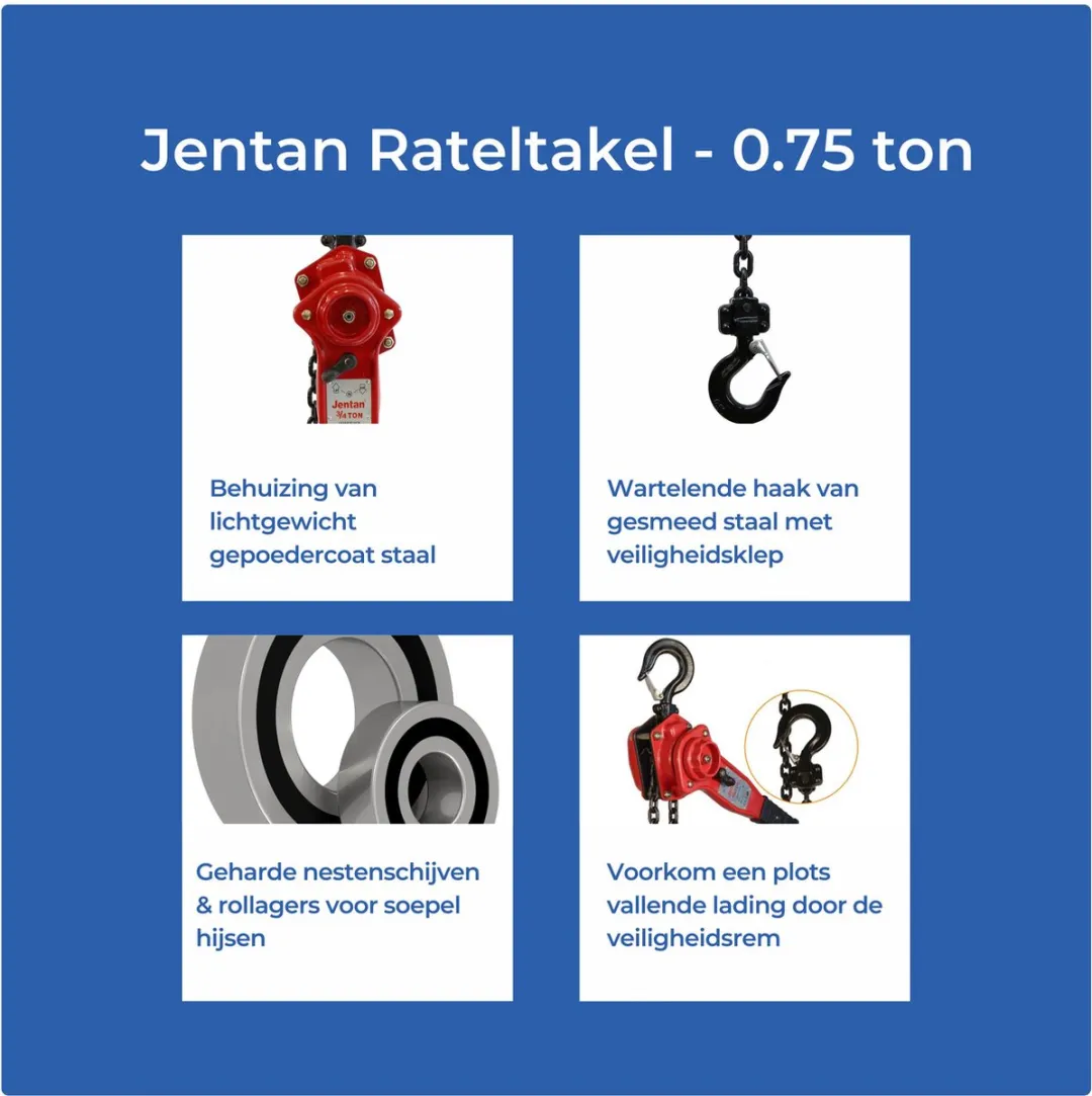 TETRA Tools JTVA-075 Rateltakel - 750 kg