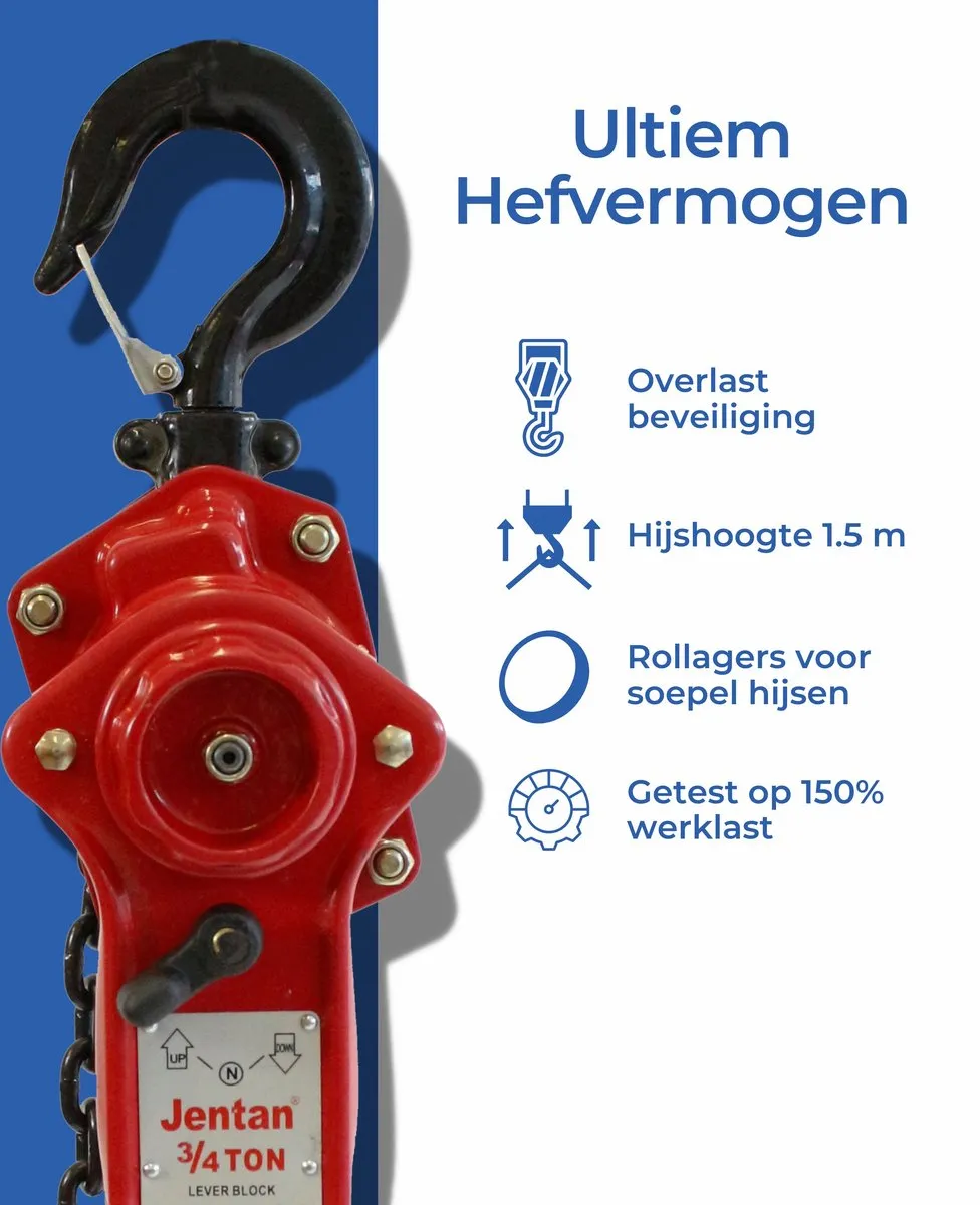 TETRA Tools JTVA-075 Rateltakel - 750 kg