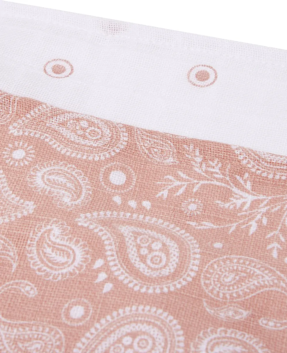 Jollein Hydrofiel Multidoek Small 70x70cm Paisley&Halo - 2 Stuks - Roze - afbeelding 6 van 6