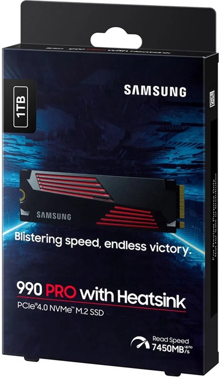 Samsung 990 PRO MZ-V9P1T0CW SSD - 1TB - Heatsink