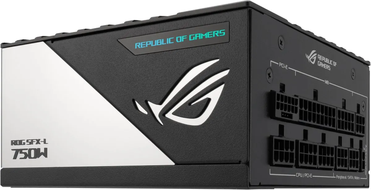 ASUS ROG Loki SFX-L 750W Voeding - 80 Plus Platinum - Modulair - Zwart/Zilver