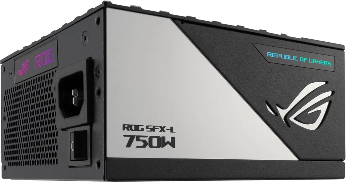 ASUS ROG Loki SFX-L 750W Voeding - 80 Plus Platinum - Modulair - Zwart/Zilver