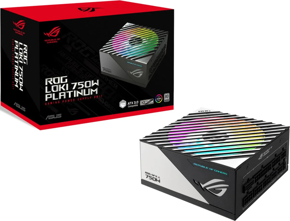 ASUS ROG Loki SFX-L 750W Voeding - 80 Plus Platinum - Modulair - Zwart/Zilver - afbeelding 6 van 6