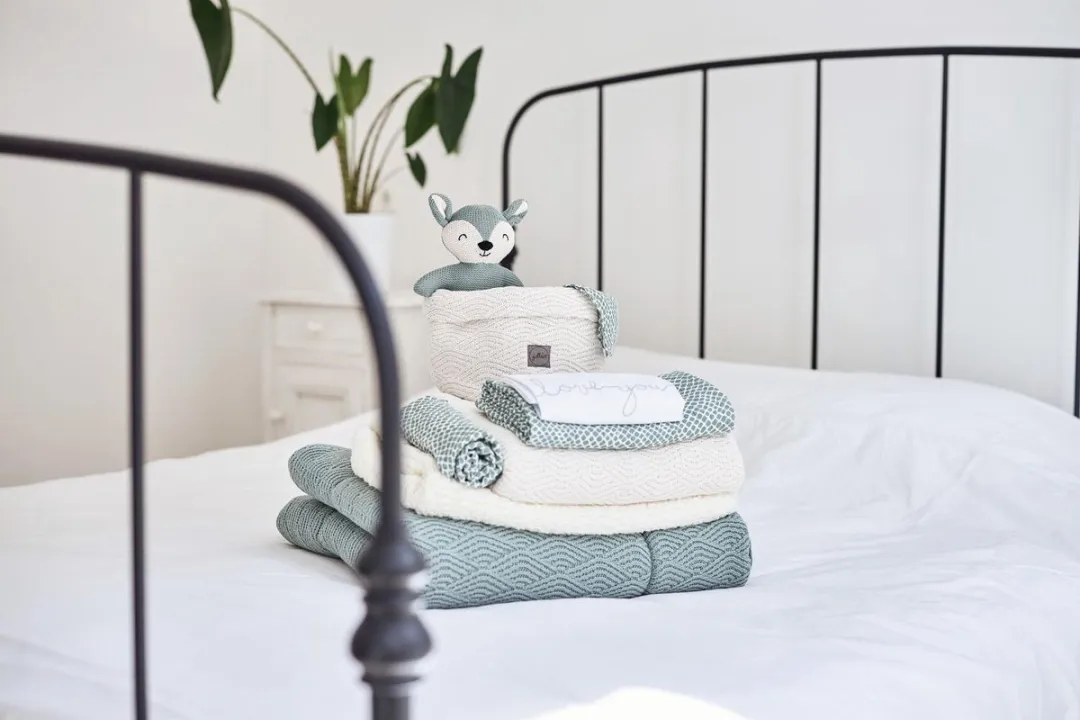 Jollein Baby Deken Jersey Wieg 75x100cm Snake - Ash Green