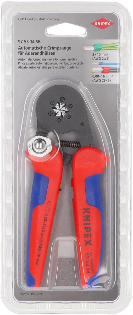 Knipex 975314 Zelfinstellende Krimptang 180mm - Blauw