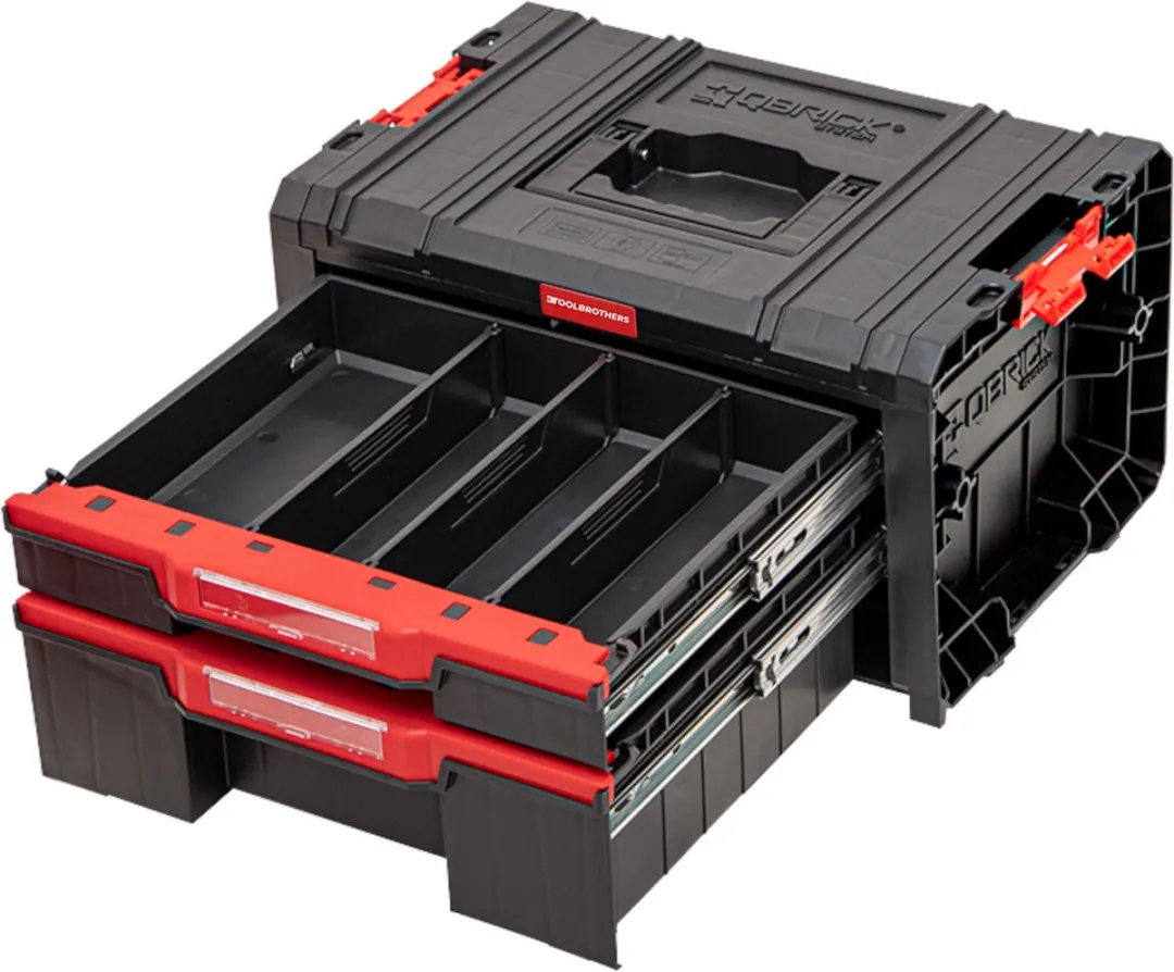 Toolbrothers RHINO Drawer 2 ECO Basic Lade 2-delig - Rood/Zwart - afbeelding 3 van 4