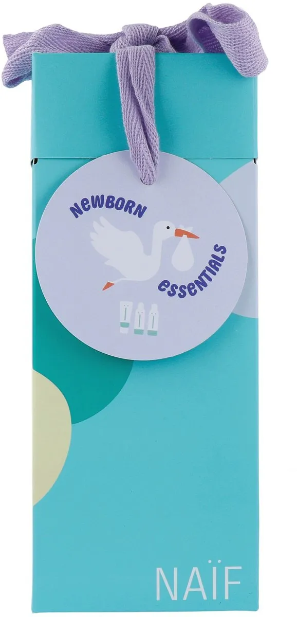 Naïf Newborn Essentials Geschenkset - Babyolie, Badolie & Zinkcrème - Groen