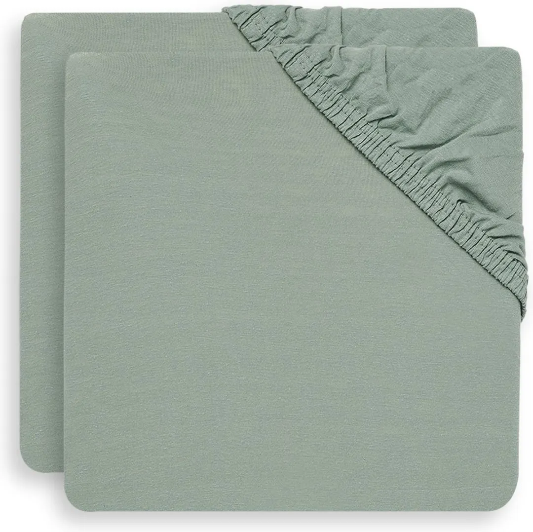 Jollein Baby Hoeslaken Ledikant Jersey Ash Green - 2 Stuks