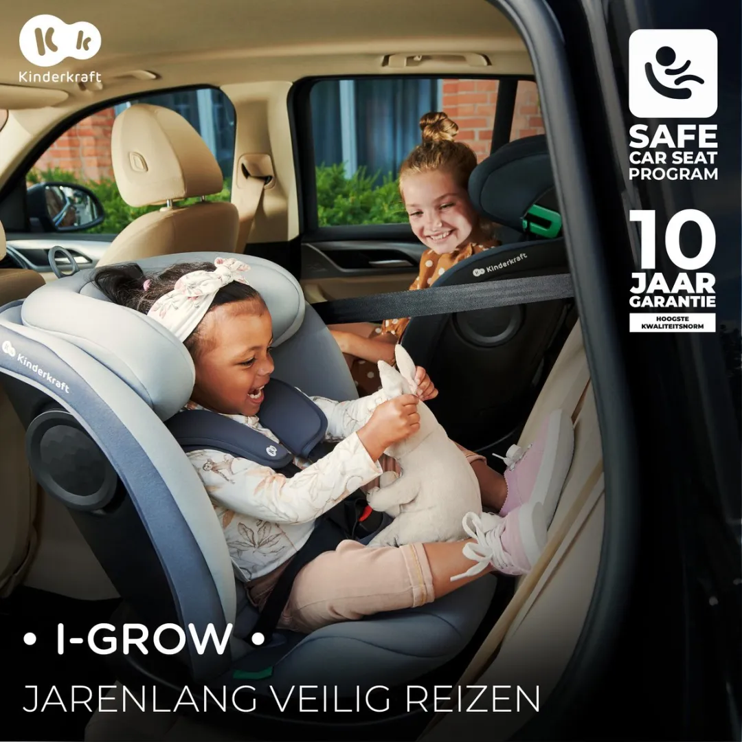 KinderKraft I-GROW I-SIZE Autostoel 40-150cm - Groep 0/1/2/3 - Zwart