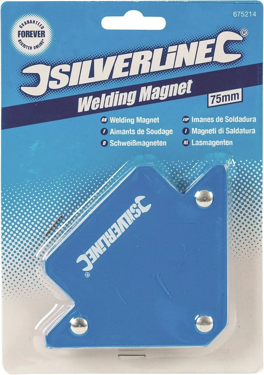 Silverline Lasmagneet 75mm - 8,5 kg - 45°/90°/135°