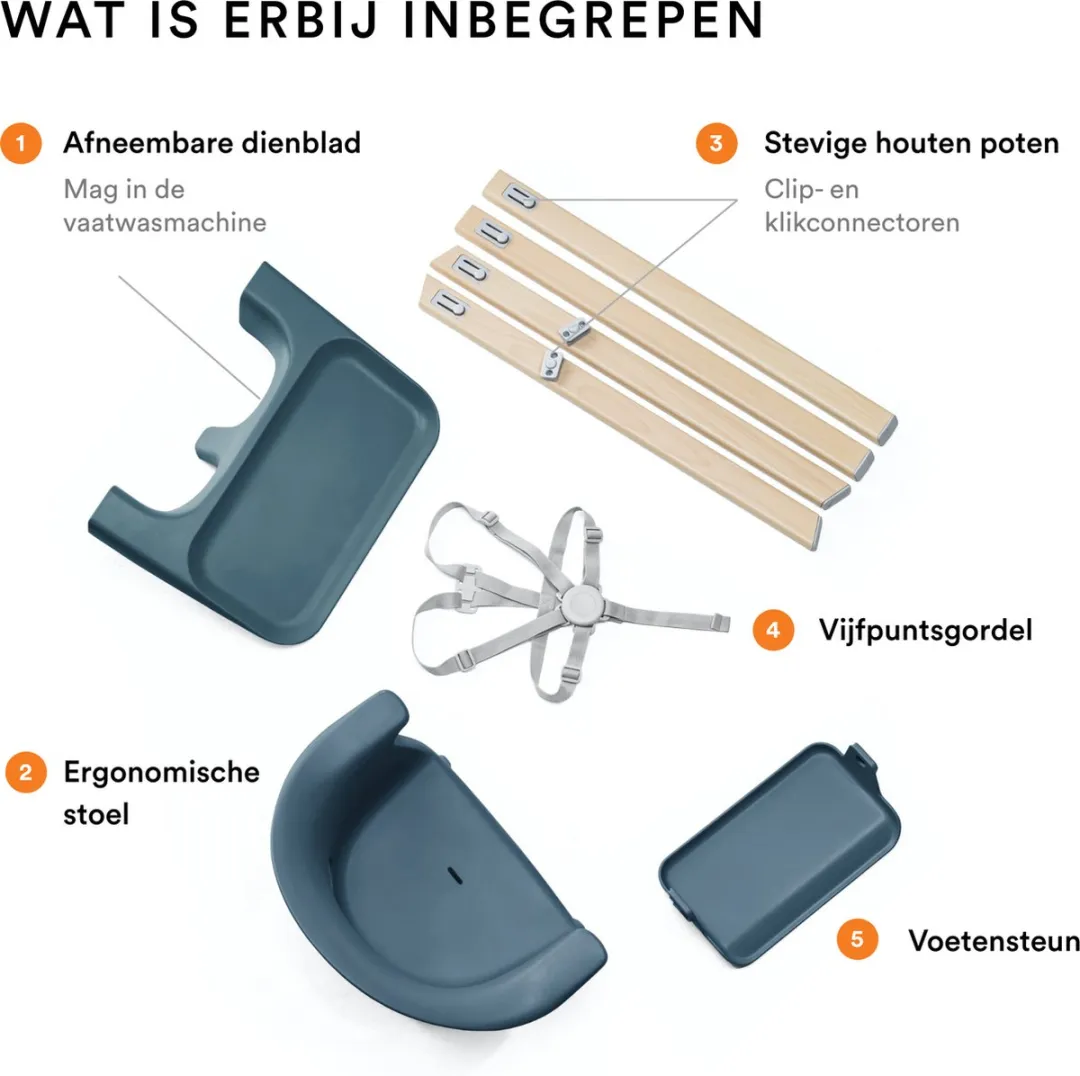 Stokke Clikk Kinderstoel Fjord Blue - Alles-in-één