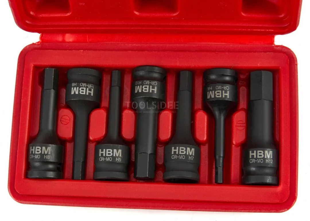 HBM 7-delige Lange Inbus Krachtdoppenset 27mm