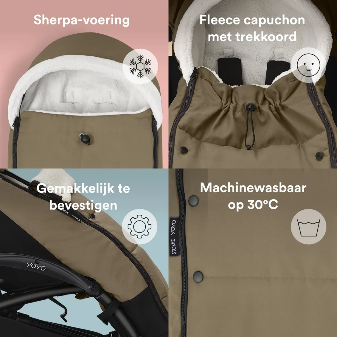 Stokke YOYO Voetenzak Toffee - Sherpa-voering