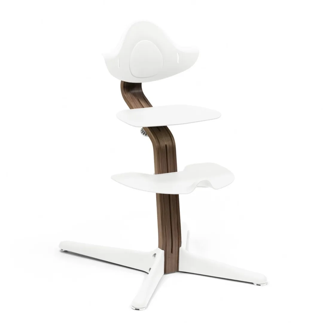 Stokke Nomi Stoel - Walnoot/Wit - 150 kg - Met voetsteun