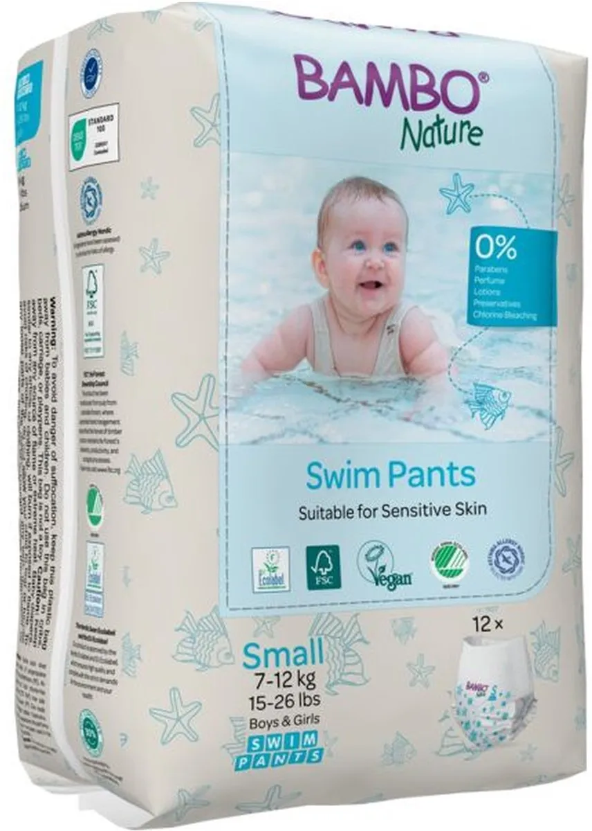 BAMBO Nature Zwemluierbroekjes Small 7-12kg - 12 Stuks