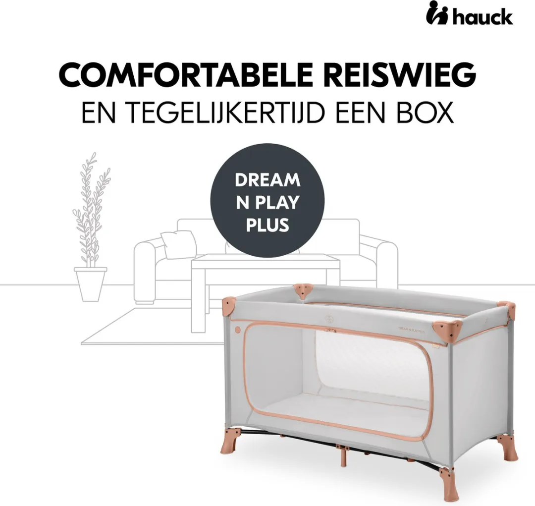 Hauck Dream N Play Plus Campingbedje - Dusty Cork