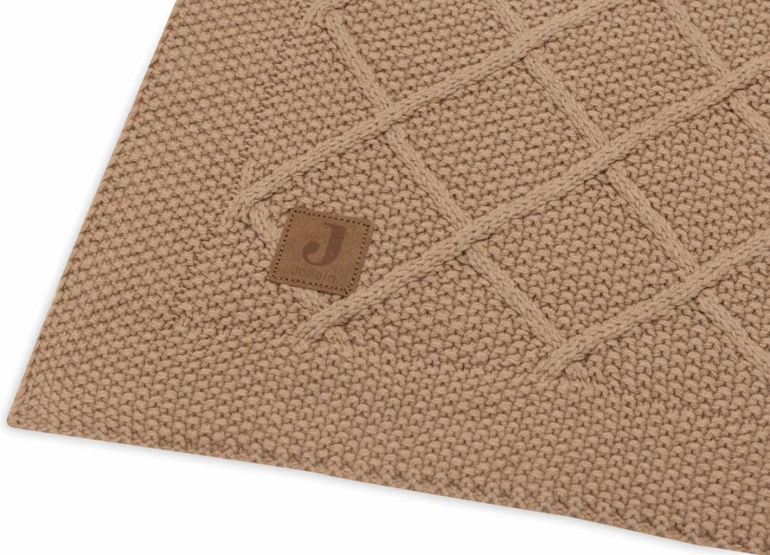 Jollein Deken Ledikant 100x150cm Check Knit Biscuit