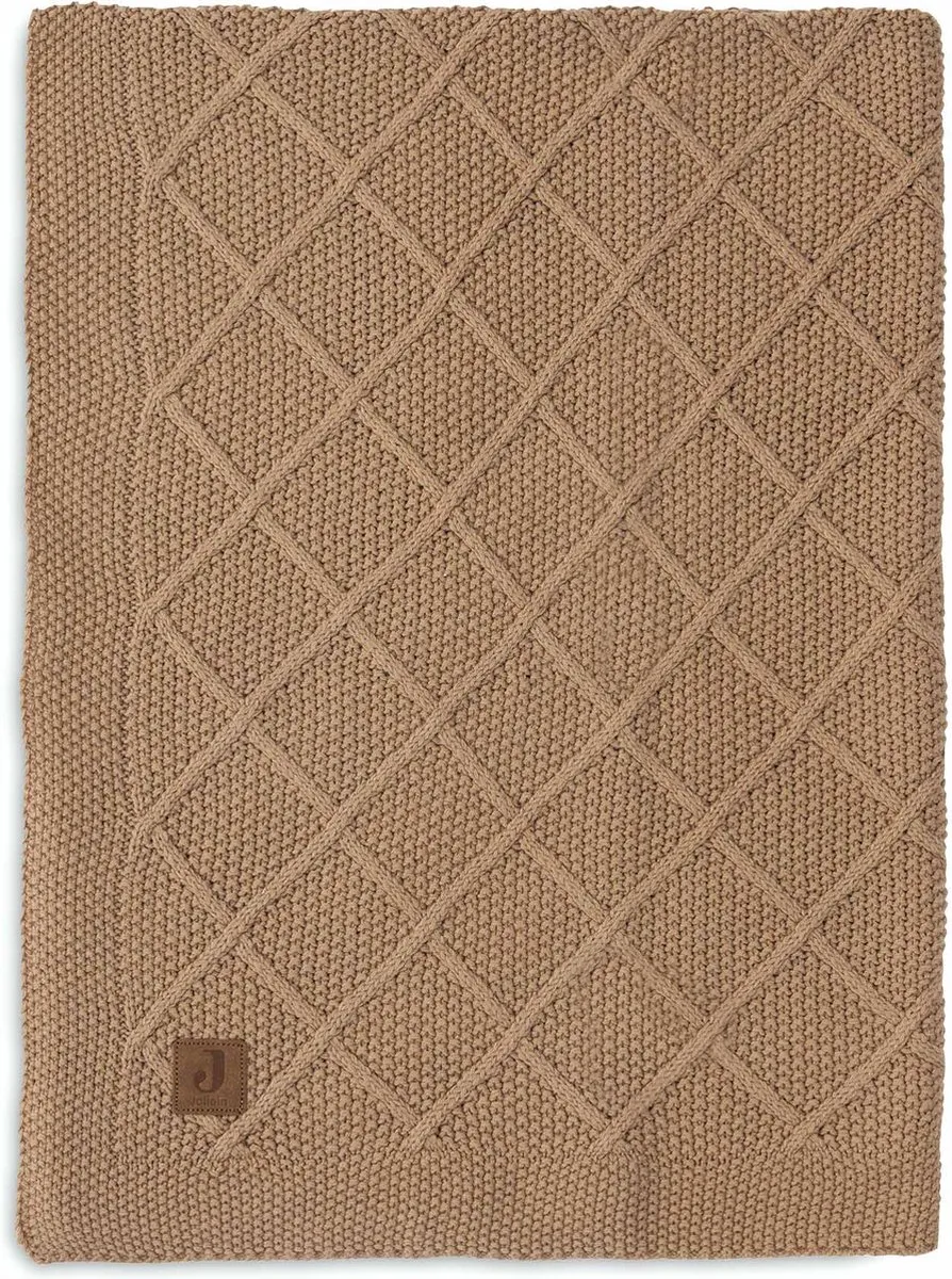 Jollein Deken Ledikant 100x150cm Check Knit Biscuit