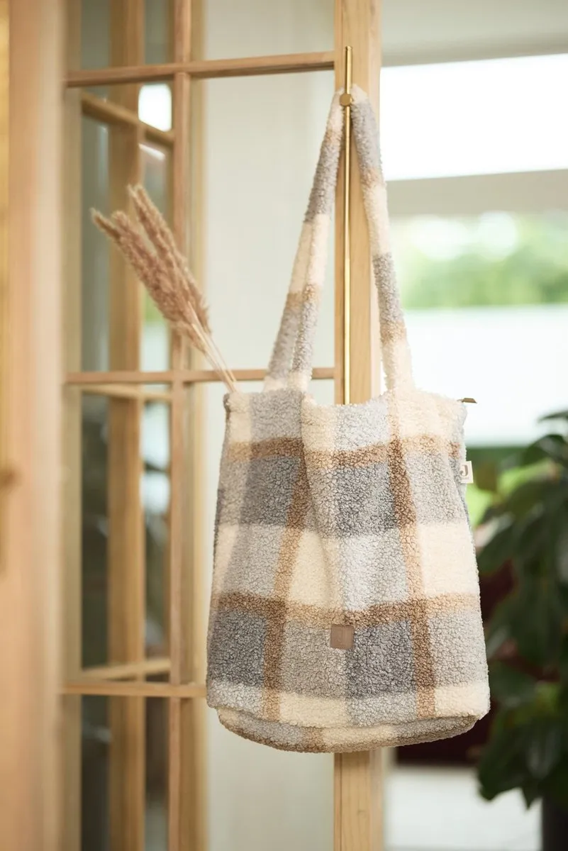 Jollein Luiertas Shopper Check Boucle - Incl. Verschoonmatje