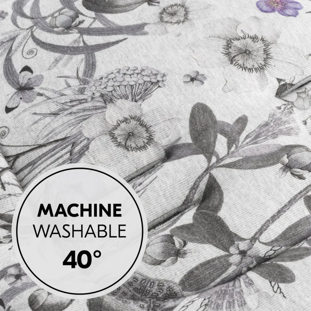 Hauck Pushchair Seat Liner Floral Grey