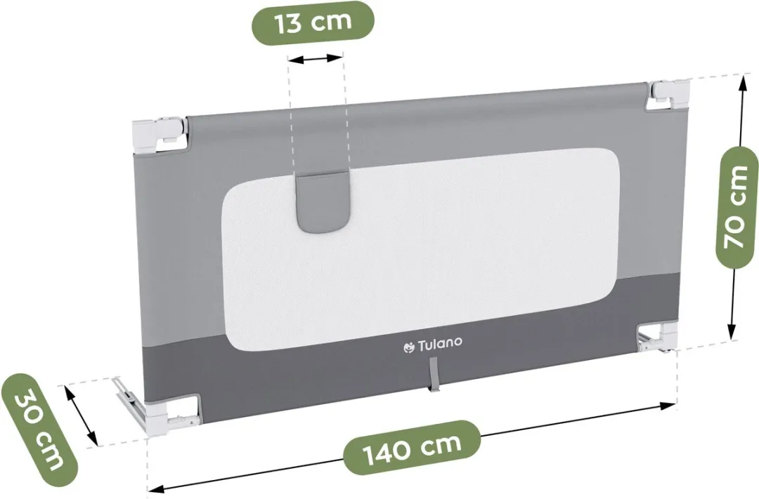 Tulano Cover 44 - Veilig Baby Bedhekje 140cm - Grijs