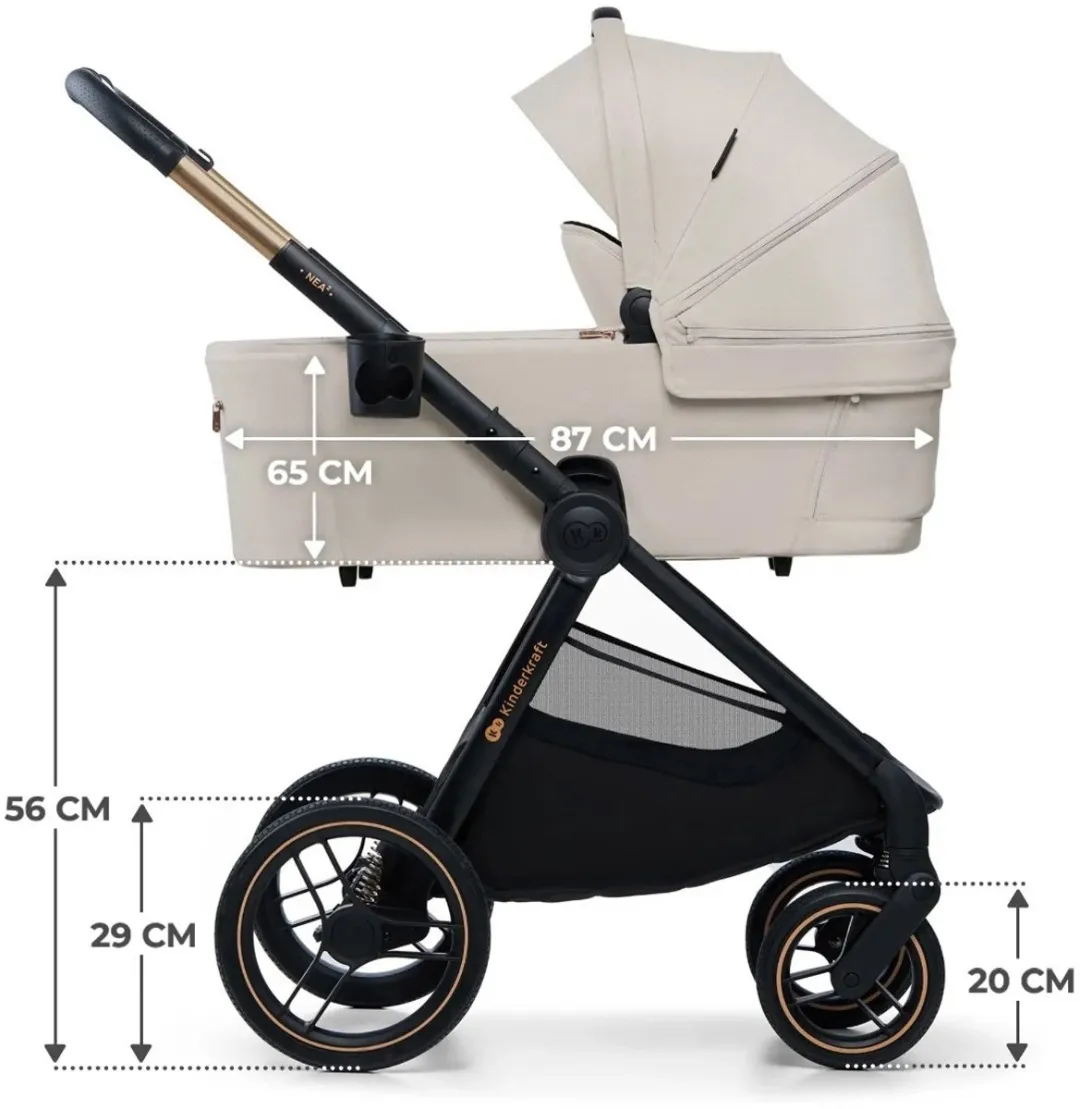 KinderKraft NEA 2 2-in-1 Kinderwagen Reiswieg & Wandelzitje - Whisper Dune