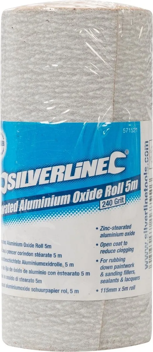 Silverline Schuurpapier 240 korrel 5m 115mm