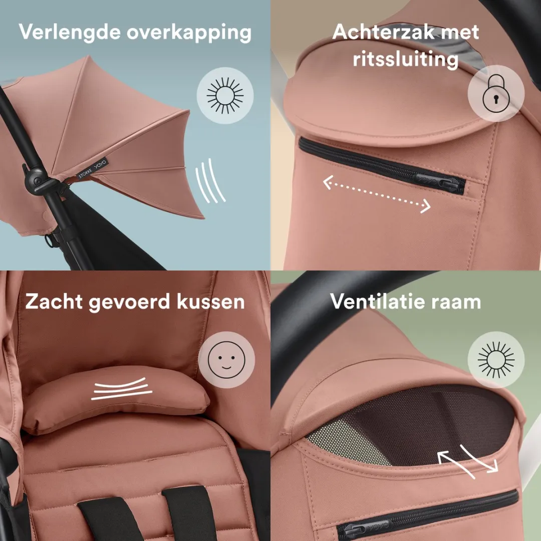 Stokke YOYO 6+ Color Pack Ginger - Zitkussen, Luifel & Achterzak