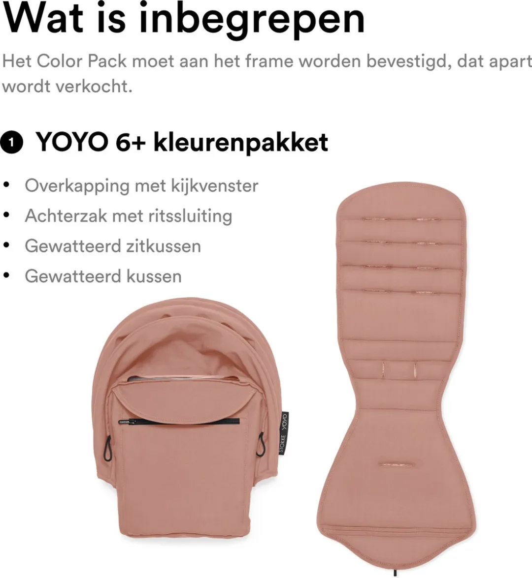 Stokke YOYO 6+ Color Pack Ginger - Zitkussen, Luifel & Achterzak