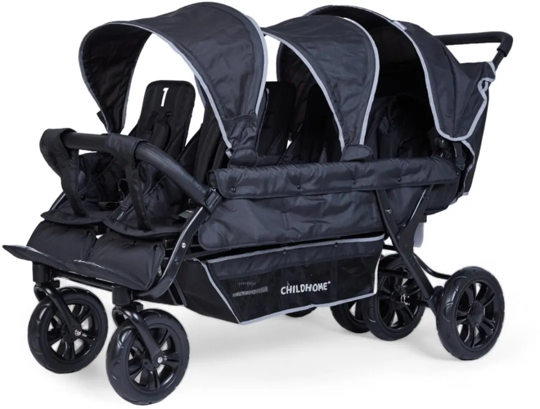Childhome Sixseater Kinderwagen - 6 Zitplaatsen - Zwart