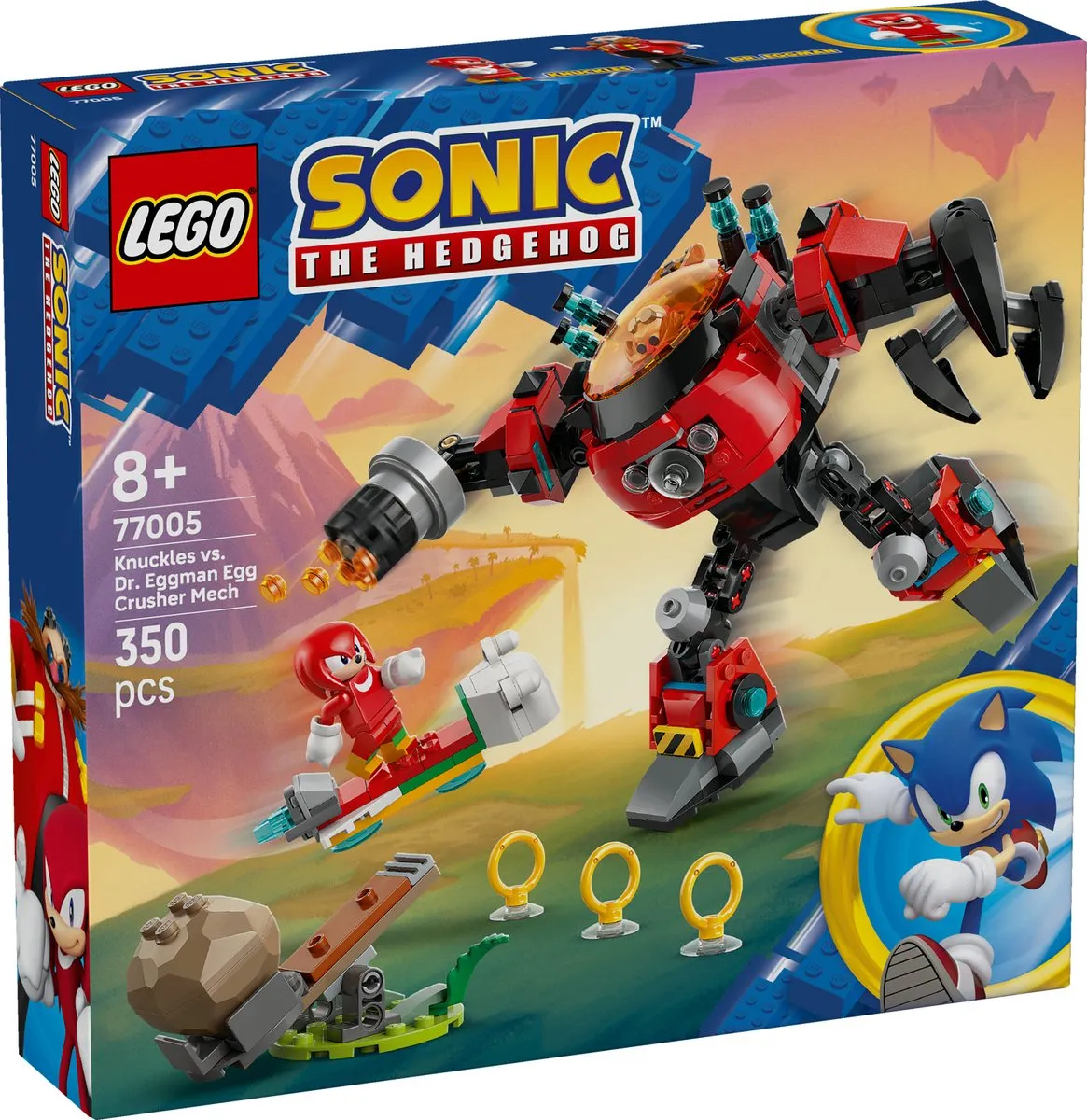 LEGO Sonic the Hedgehog Knuckles vs. Dr. Eggman Egg Crusher Mecha 77005 - 350 Stukken