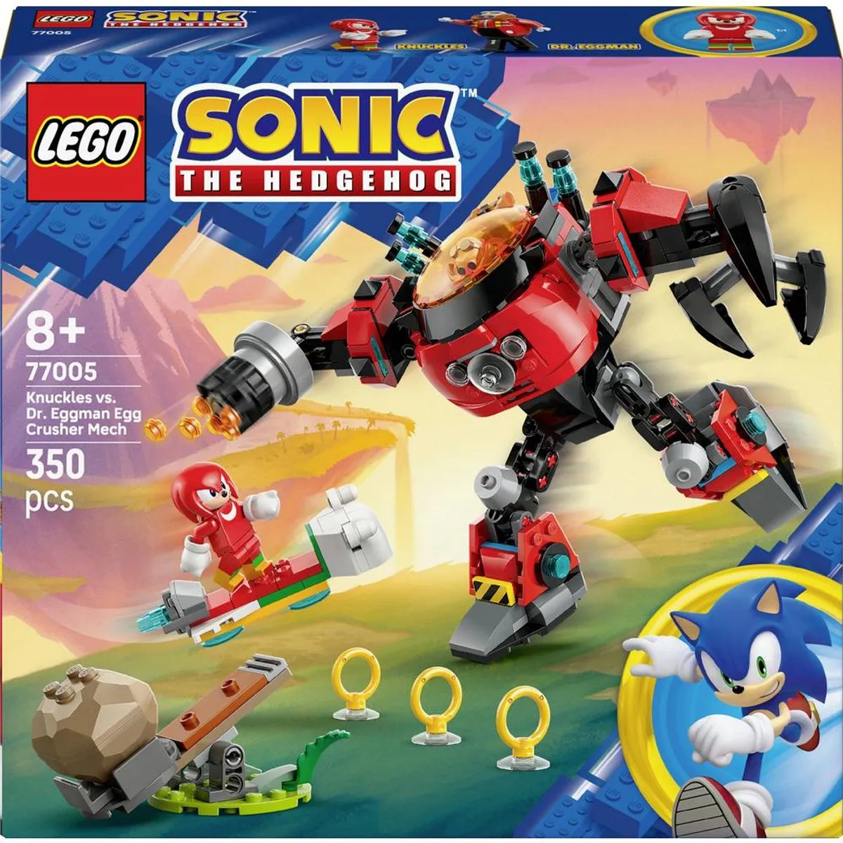 LEGO Sonic the Hedgehog Knuckles vs. Dr. Eggman Egg Crusher Mecha 77005 - 350 Stukken