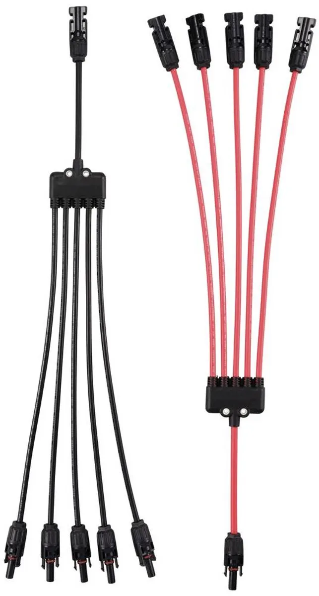 Tru Components TC-12195668 Y-Verdeler PV-Stekkers - 10 Stuks - Zwart/Rood