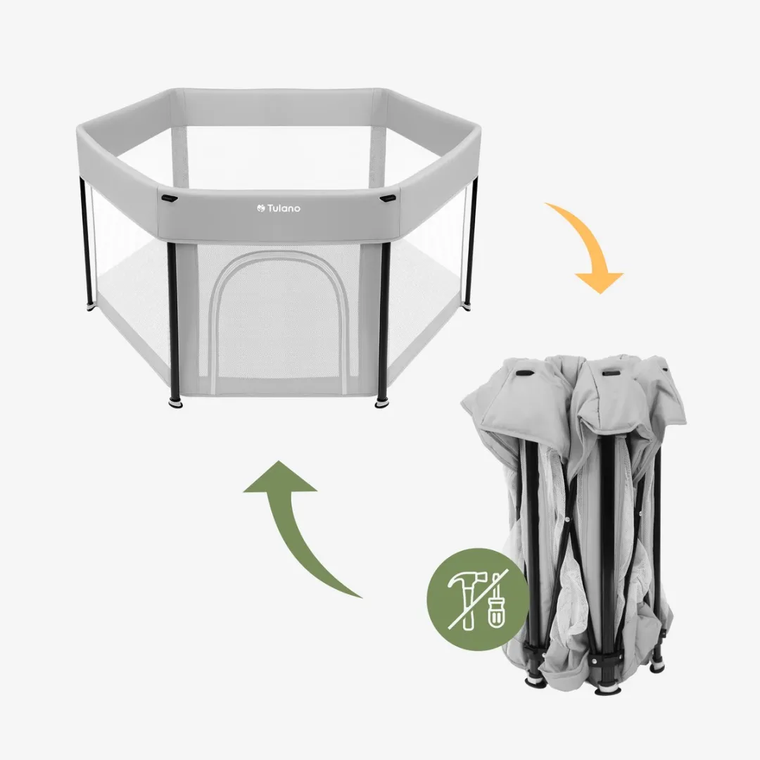 Tulano Cozy 30 Babybox - 125cm - Grijs/Wit - 6-36 Maanden