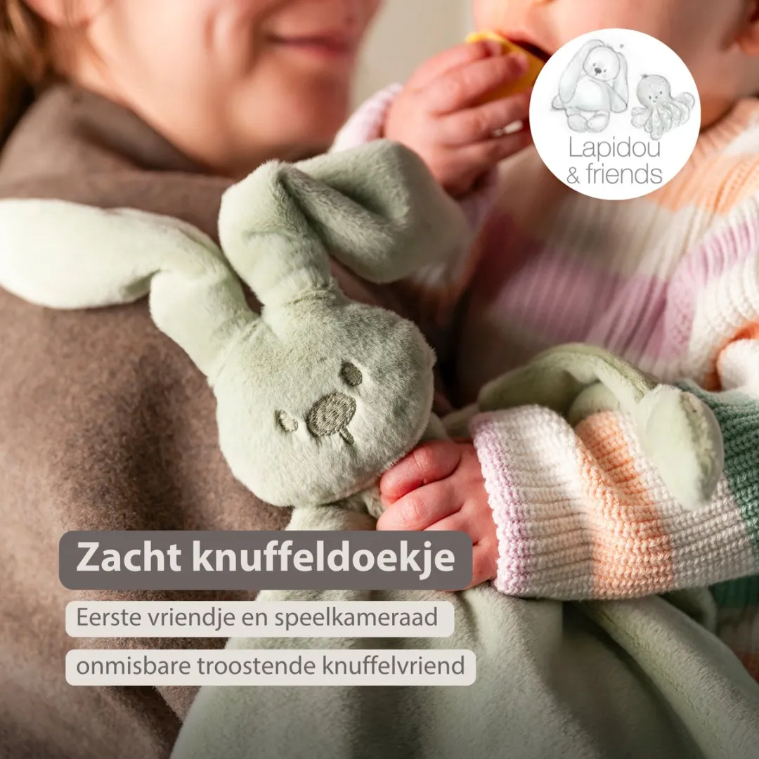 Nattou Lapidou Baby Knuffeldoekje 65x40cm - Lindengroen