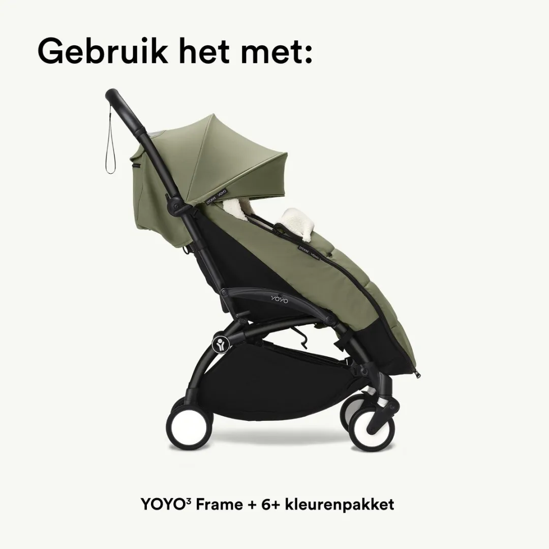 Stokke YOYO Voetenzak Olive - Sherpa-voering