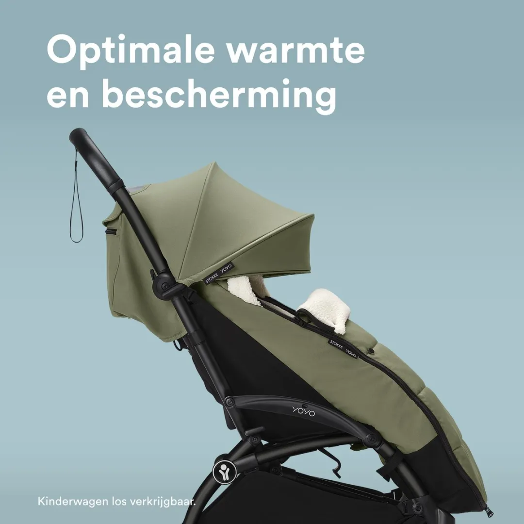 Stokke YOYO Voetenzak Olive - Sherpa-voering - afbeelding 6 van 6