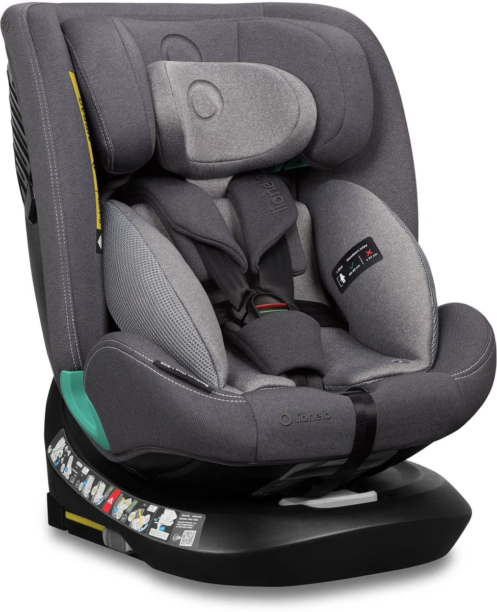 Lionelo Bastiaan One i-Size Autostoeltje 4in1 - 360° EasyTurn - 40-150cm - Grijs