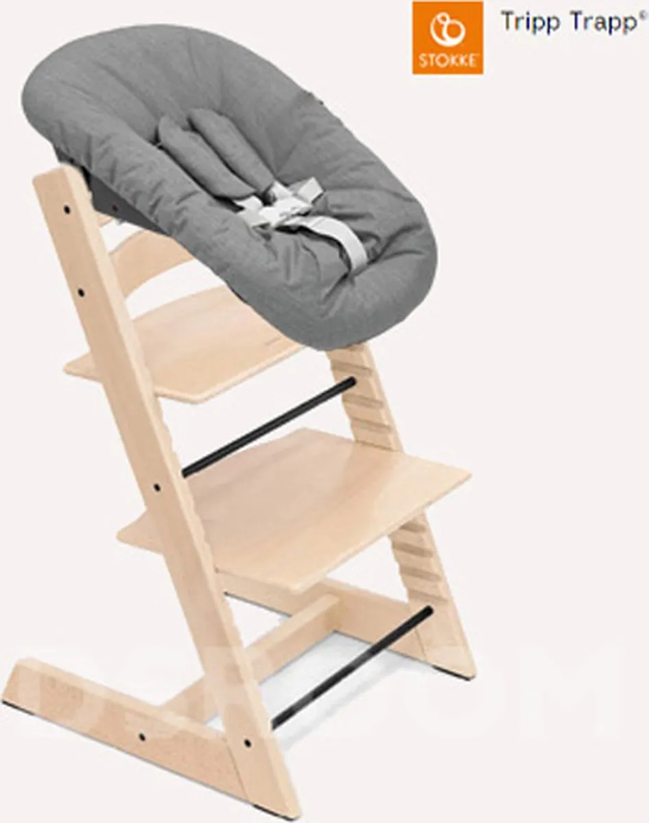 Stokke Tripp Trapp Bundel - Naturel met Newbornset & Babyset Zwart